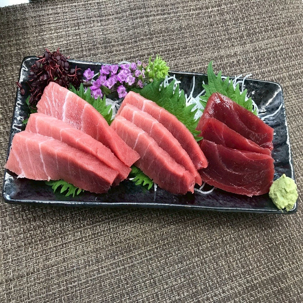 特別仕入れ・本マグロ刺身用セット(中トロ・赤身・ブツ)740g相当 — 大田市場「マルゴ水産」セレクト —