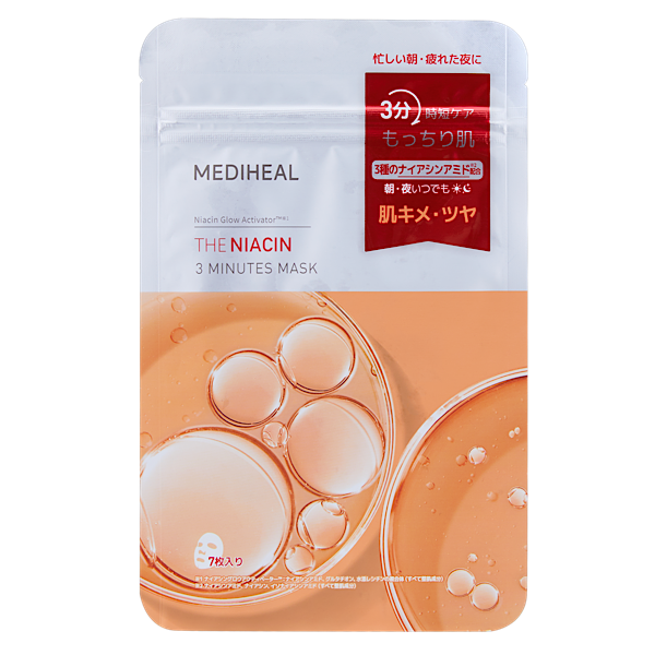 【MEDIHEAL メディヒール】THE ナイアシン 3ミニッツマスク (7枚入り)